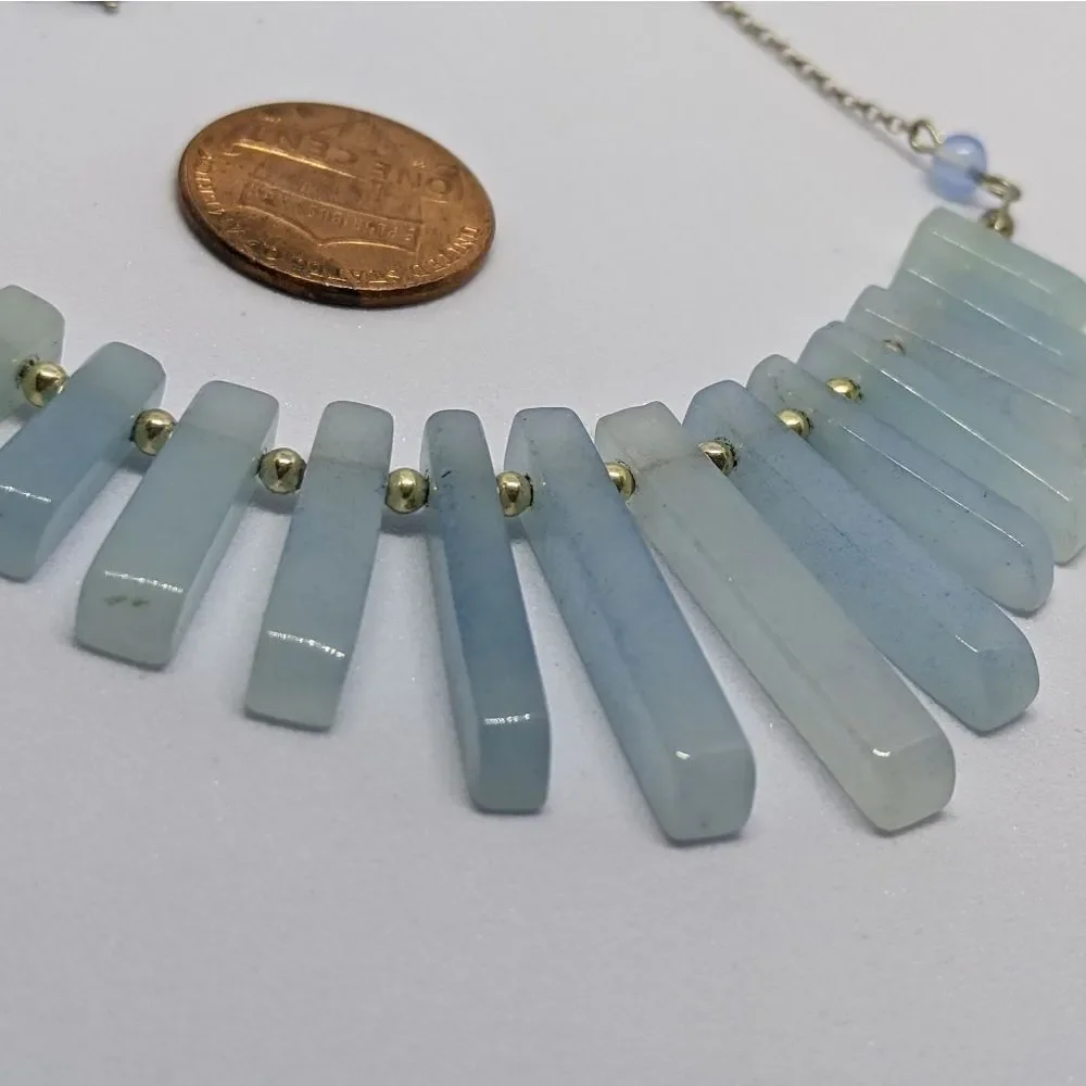 Handmade Blue Quartz & Sterling Silver Necklace